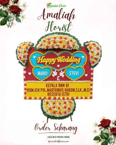 Karangan Papan Bunga Pernikahan di Ganggawang